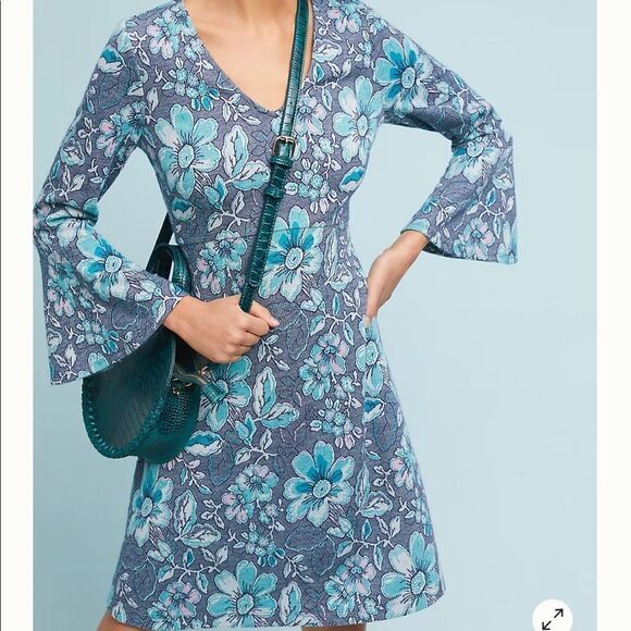 New Anthropologie Maeve Florence Swing Dress Large #172 - Picture 1 of 5